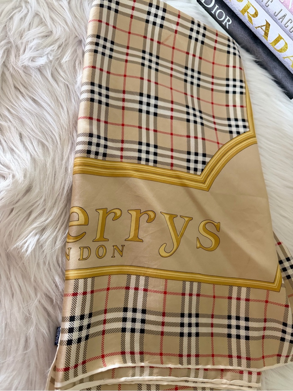 Burberrys Beige Nova Check Silk Scarf - Picture 6 of 14